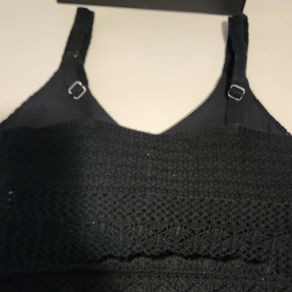 Hollister Black Ribbed Bustier Crop Tank Top - Picture 5 of 8